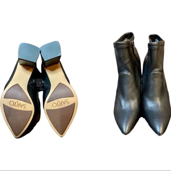 Franco Sarto Kacee Black Leather Ankle Boot BNWT - Picture 5 of 6